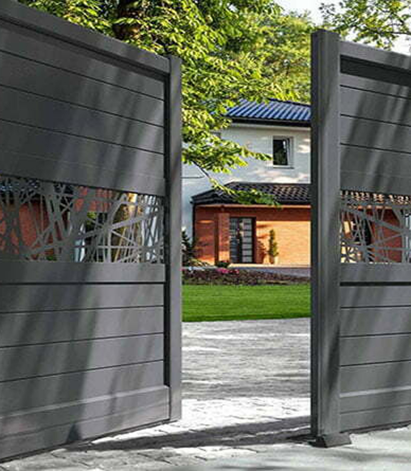 portail en aluminium battant électrique